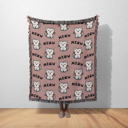 Woven Blanket | Cute Cat - Artkins Lifestyle