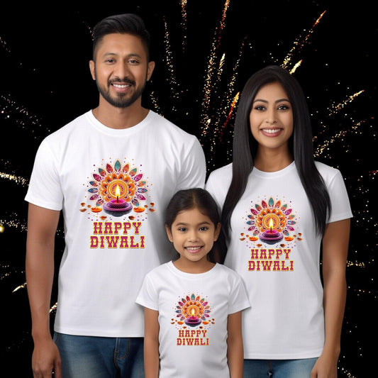 Diwali Matching Outfit T-Shirt | Hindu Festival Of Lights | Kids and Couples - Artkins Lifestyle