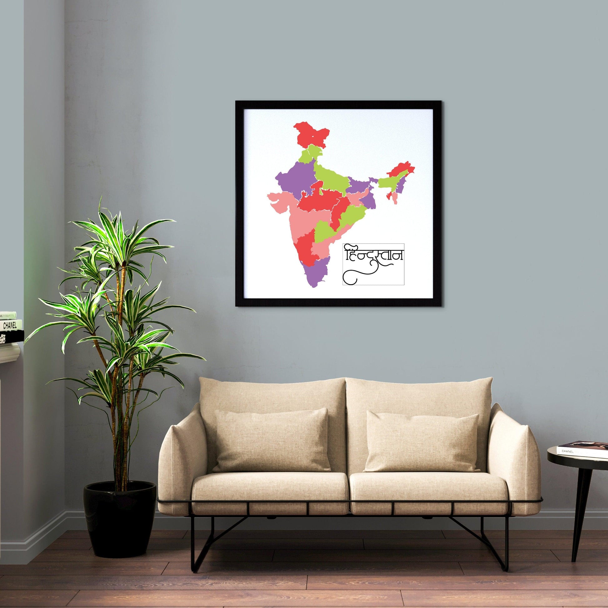 Indian Map Poster - Artkins Lifestyle