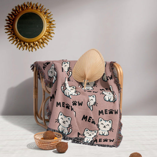 Woven Blanket | Cute Cat - Artkins Lifestyle