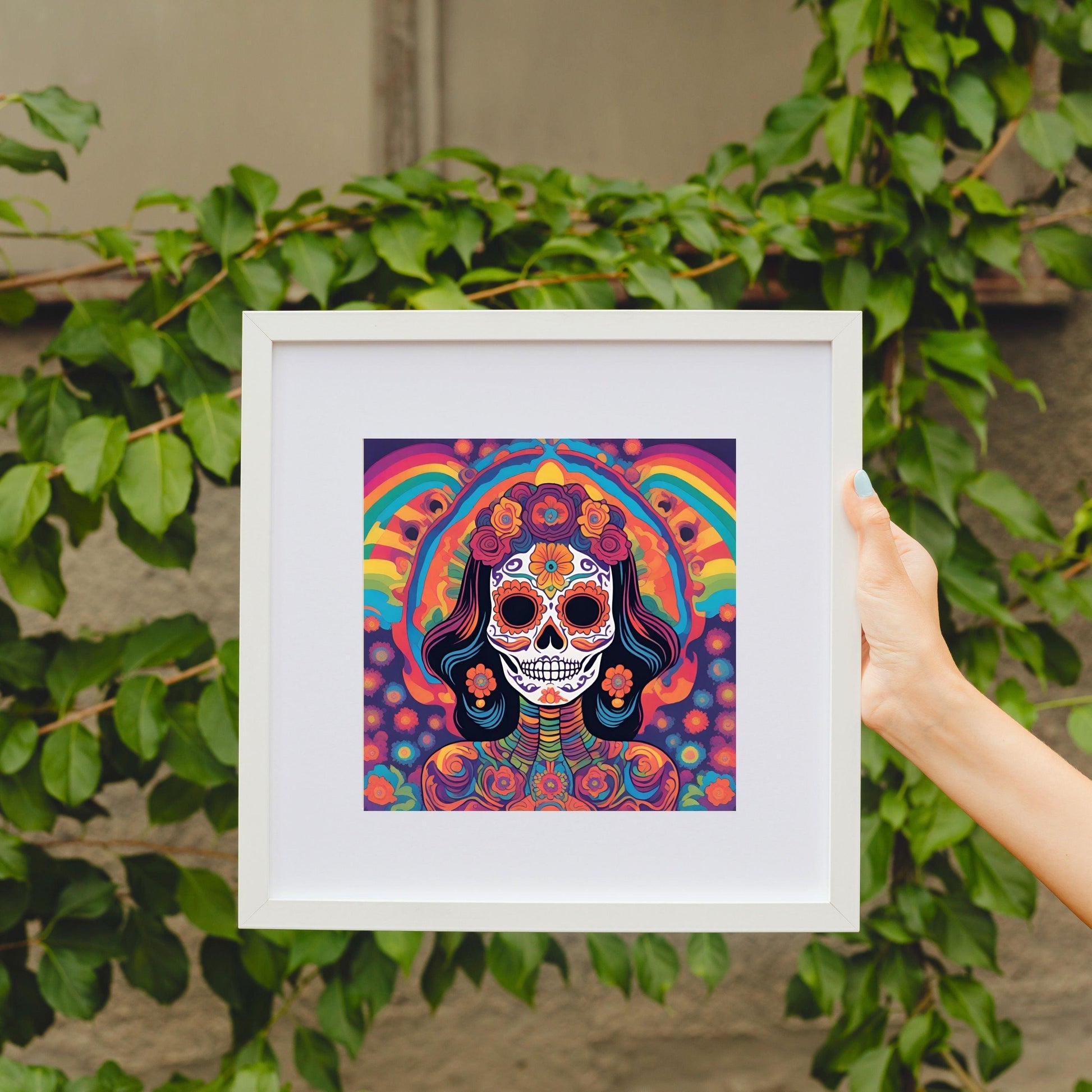 Abstract La Calavera Catrina Wall Art Poster - Artkins Lifestyle