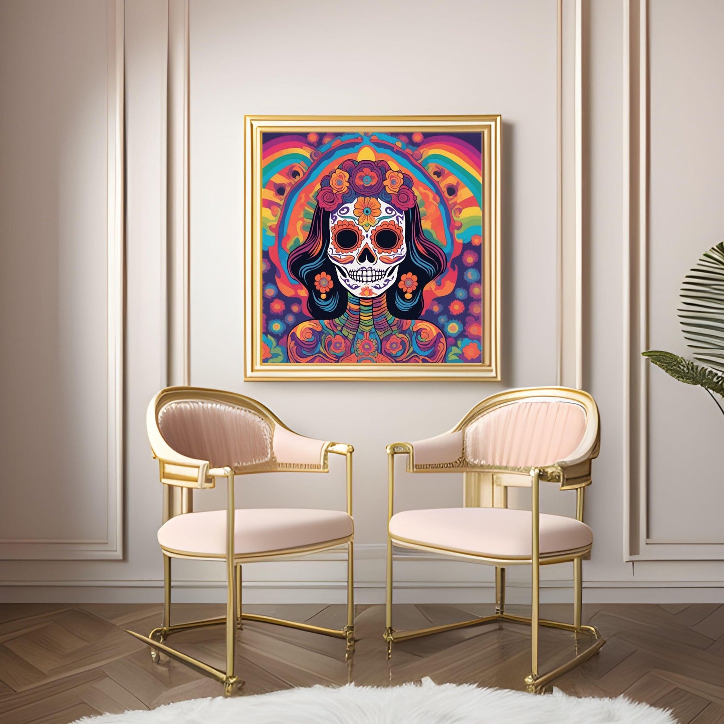 Abstract La Calavera Catrina Wall Art Poster - Artkins Lifestyle