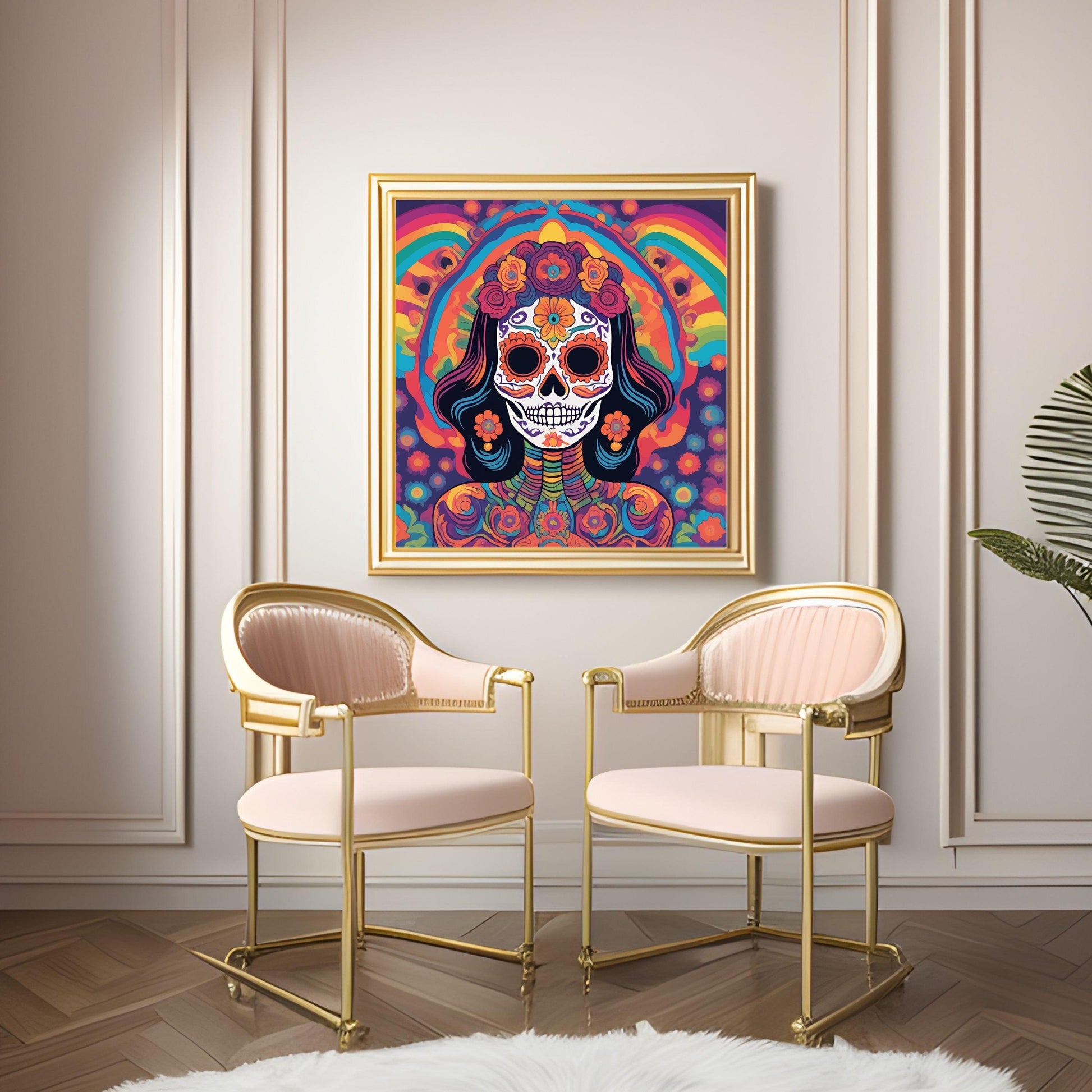 Abstract La Calavera Catrina Wall Art Poster - Artkins Lifestyle