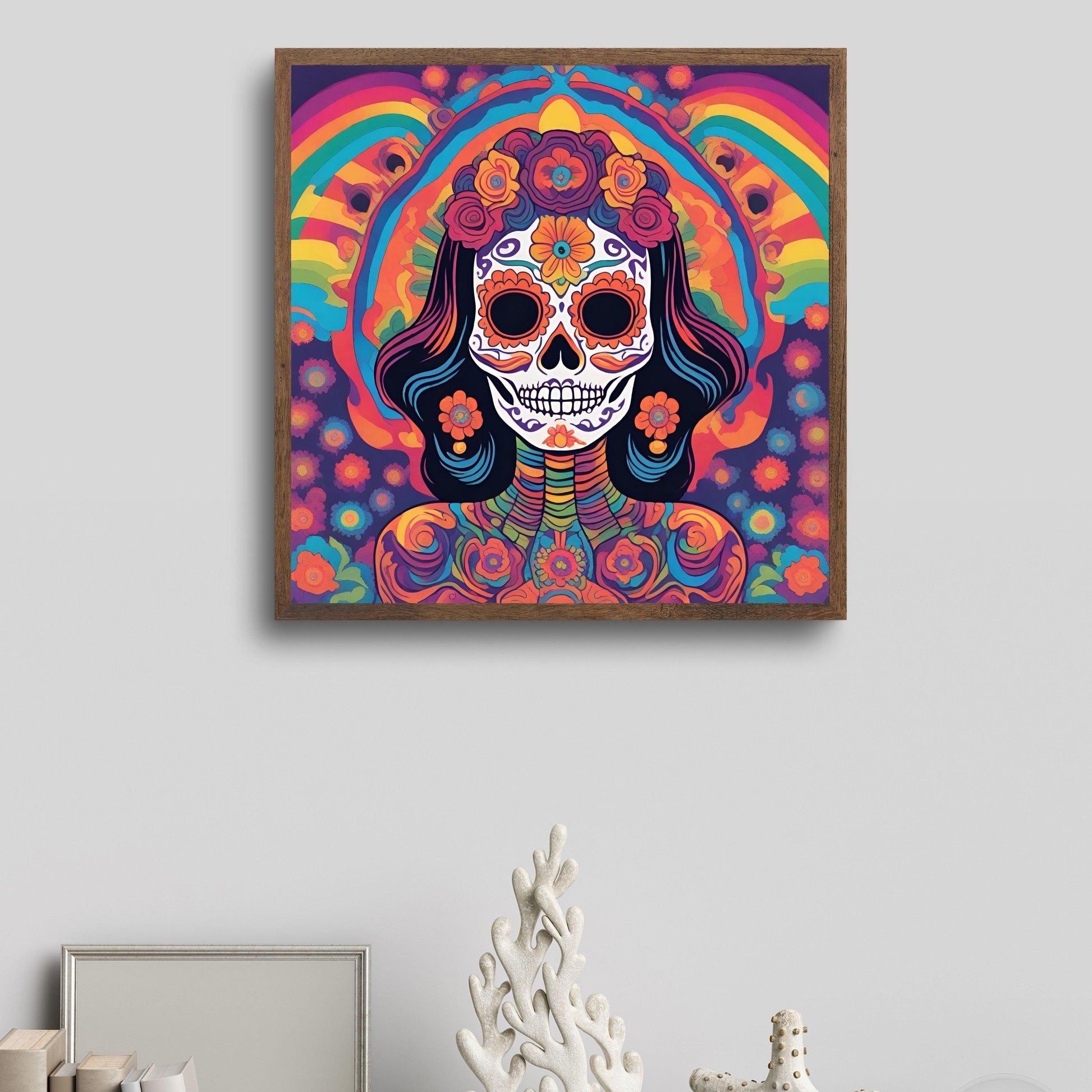 Abstract La Calavera Catrina Wall Art Poster - Artkins Lifestyle