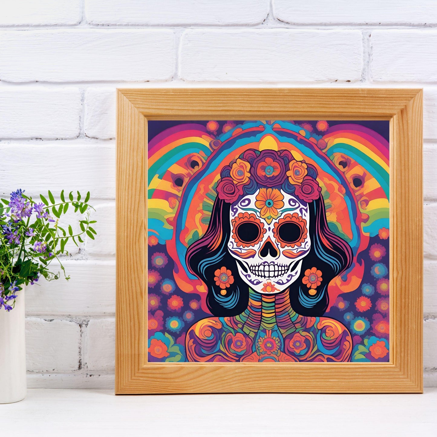 Abstract La Calavera Catrina Wall Art Poster - Artkins Lifestyle