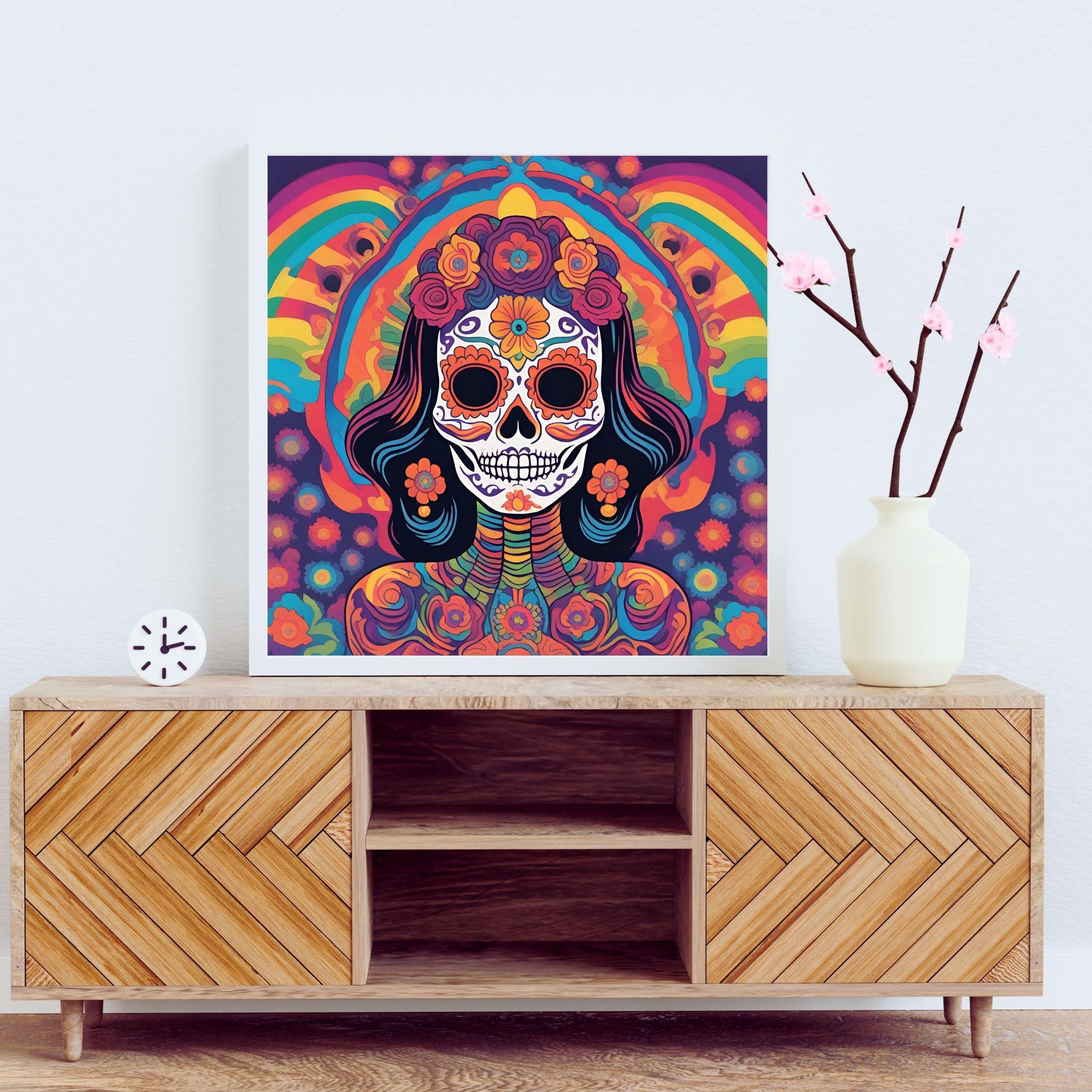 Abstract La Calavera Catrina Wall Art Poster - Artkins Lifestyle