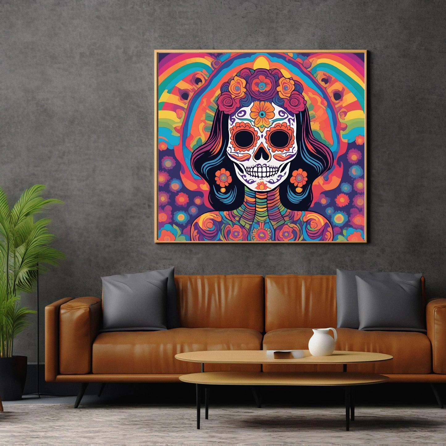 Abstract La Calavera Catrina Wall Art Poster - Artkins Lifestyle