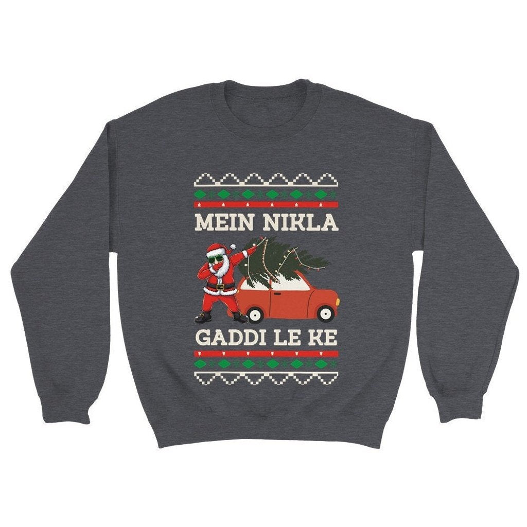 Desi Ugly Christmas Sweatshirt, Punjabi Graphic, Gift for Indian Friend, SecretSanta, Indian Christmas Outfit, Ugly Sweater, Funny Outfit