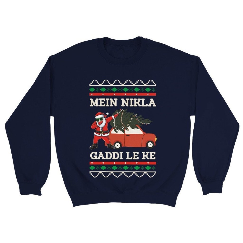 Desi Ugly Christmas Sweatshirt, Punjabi Graphic, Gift for Indian Friend, SecretSanta, Indian Christmas Outfit, Ugly Sweater, Funny Outfit