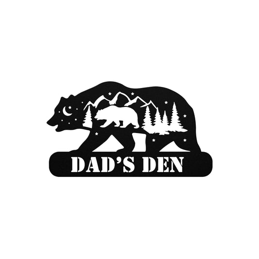 Dad's Den | Metal Bear Wall Art Decor - Artkins Lifestyle