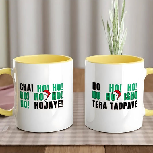 Funny Punjabi Christmas Mug for Chai Lovers" "Indian Pakistani South Asian Holiday Mug" "Christmas Gift Idea - Chai Ho Ho Ho Jaye Mug" "Chai Lover's Festive Cup" "Quirky Chai Mug for Secret Santa"