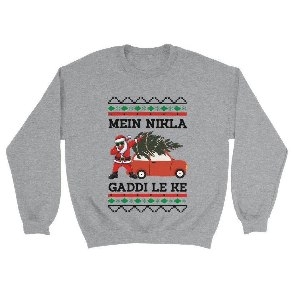 Desi Ugly Christmas Sweatshirt, Punjabi Graphic, Gift for Indian Friend, SecretSanta, Indian Christmas Outfit, Ugly Sweater, Funny Outfit