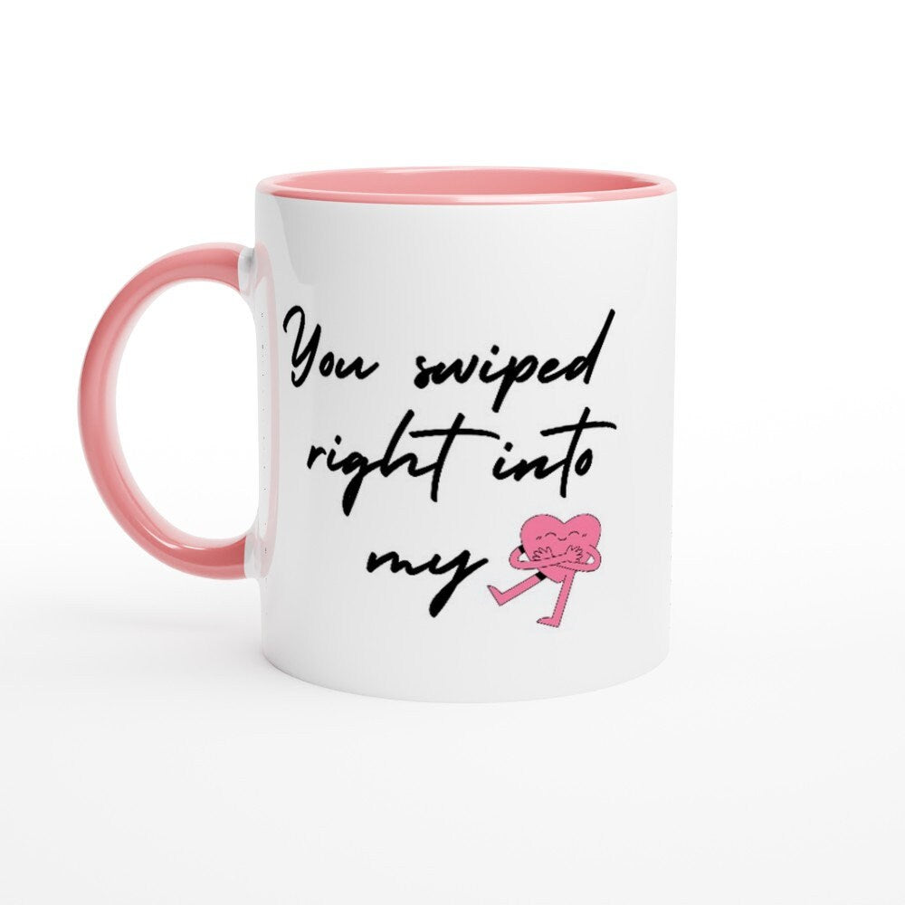 Digital Dating Gift, Swiped Right, Lovers Mug for Valentine, Online Dating Gift, Adorable Gift for Him, Love Dating Apps, Dual Side, RARE