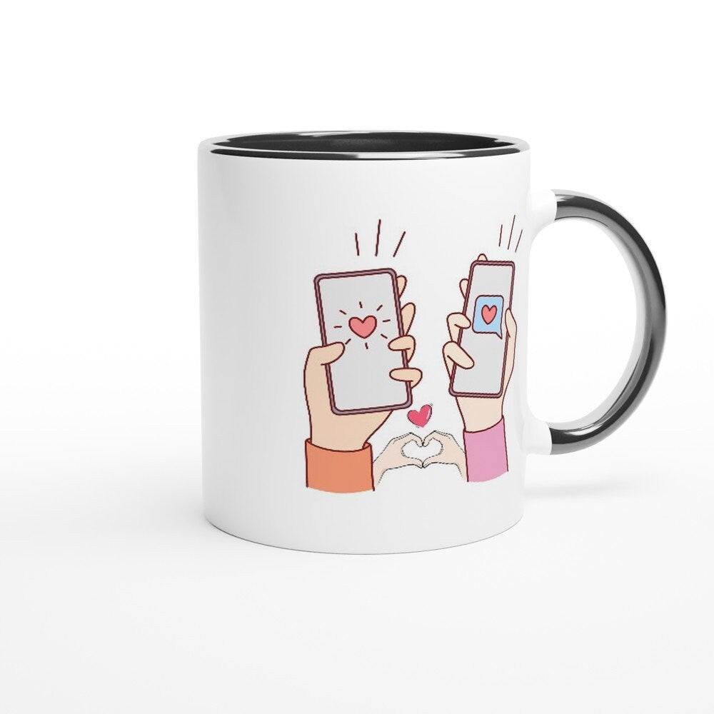 Digital Dating Gift, Swiped Right, Lovers Mug for Valentine, Online Dating Gift, Adorable Gift for Him, Love Dating Apps, Dual Side, RARE