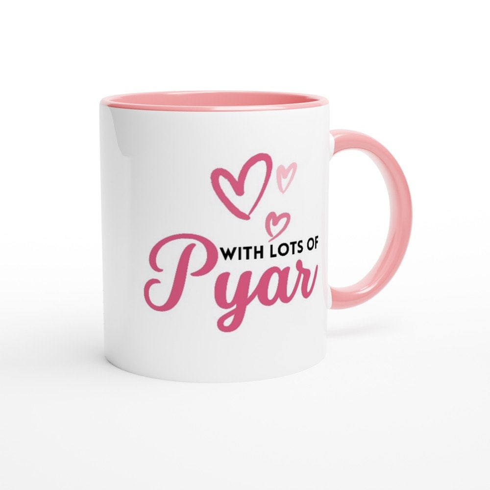 pyar White 11oz Ceramic Mug with Color Inside