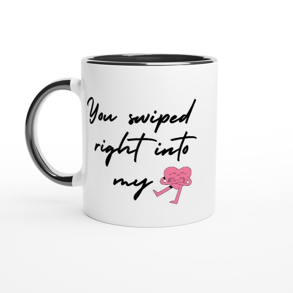 Digital Dating Gift, Swiped Right, Lovers Mug for Valentine, Online Dating Gift, Adorable Gift for Him, Love Dating Apps, Dual Side, RARE