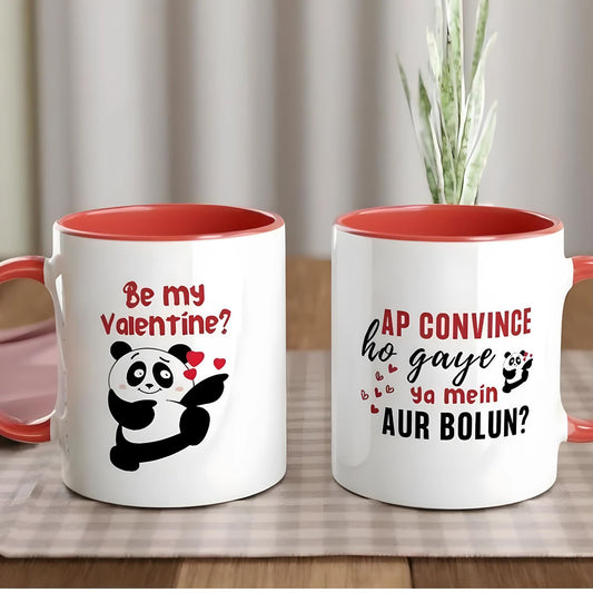 "Desi Be My Valentine Mug in Bollywood Style" "Romantic Bollywood Inspired Mug for Lovers" "Valentine's Day Gift with Bollywood Charm"