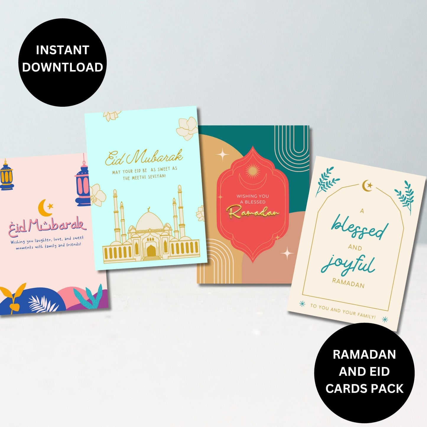 Islamic Greeting Cards, Printable Eid Mubarak Cards, Ramadan Cards, Islamic Arts, Islamic Digital Art, Ramadan Greetings, Ramadan Printable