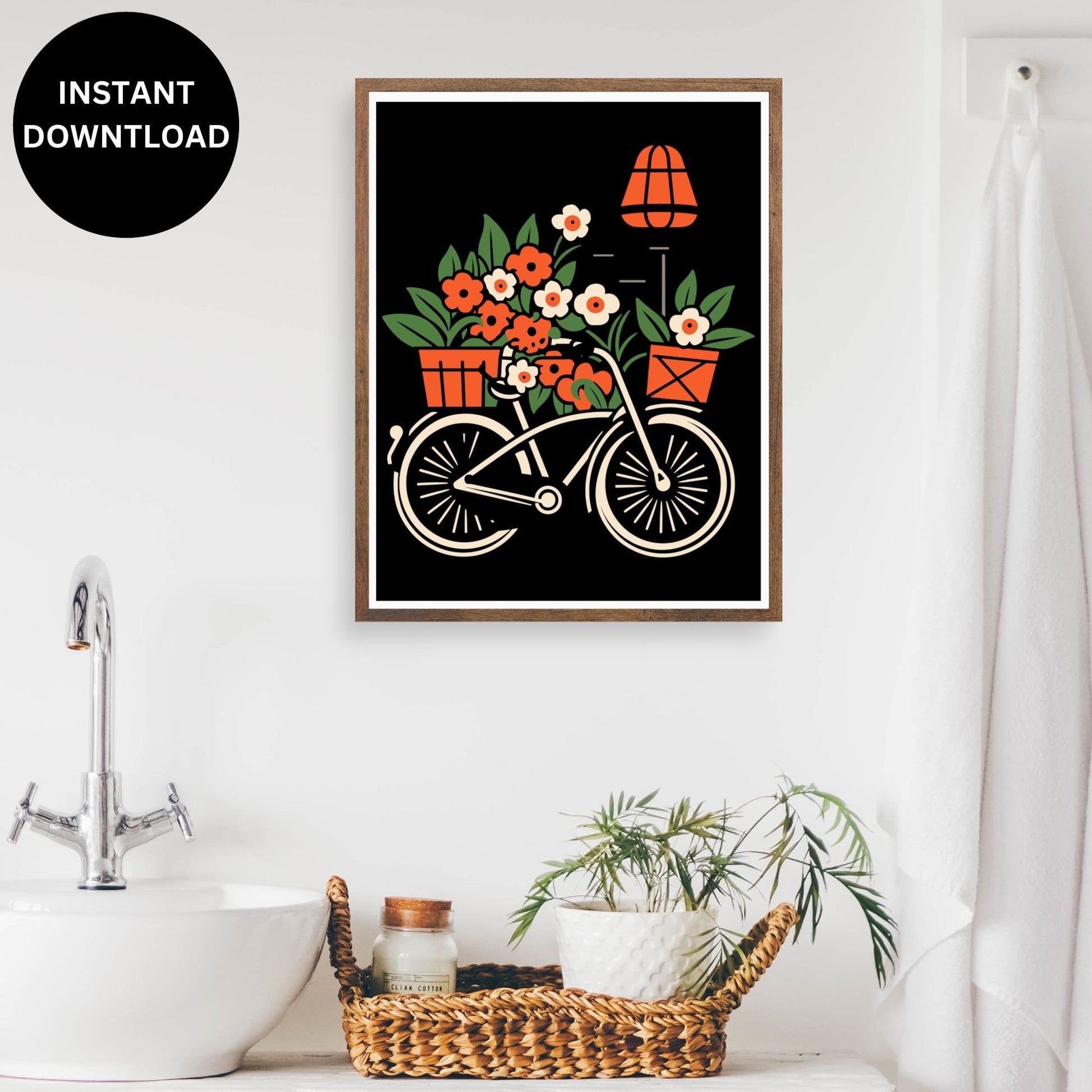 Download Decorating Print Arts, Modern-Downloadable, Vintage Downloadable Wallart, Bicycle Wall Decor, Dutch Decor, Pop Art Print, Artful