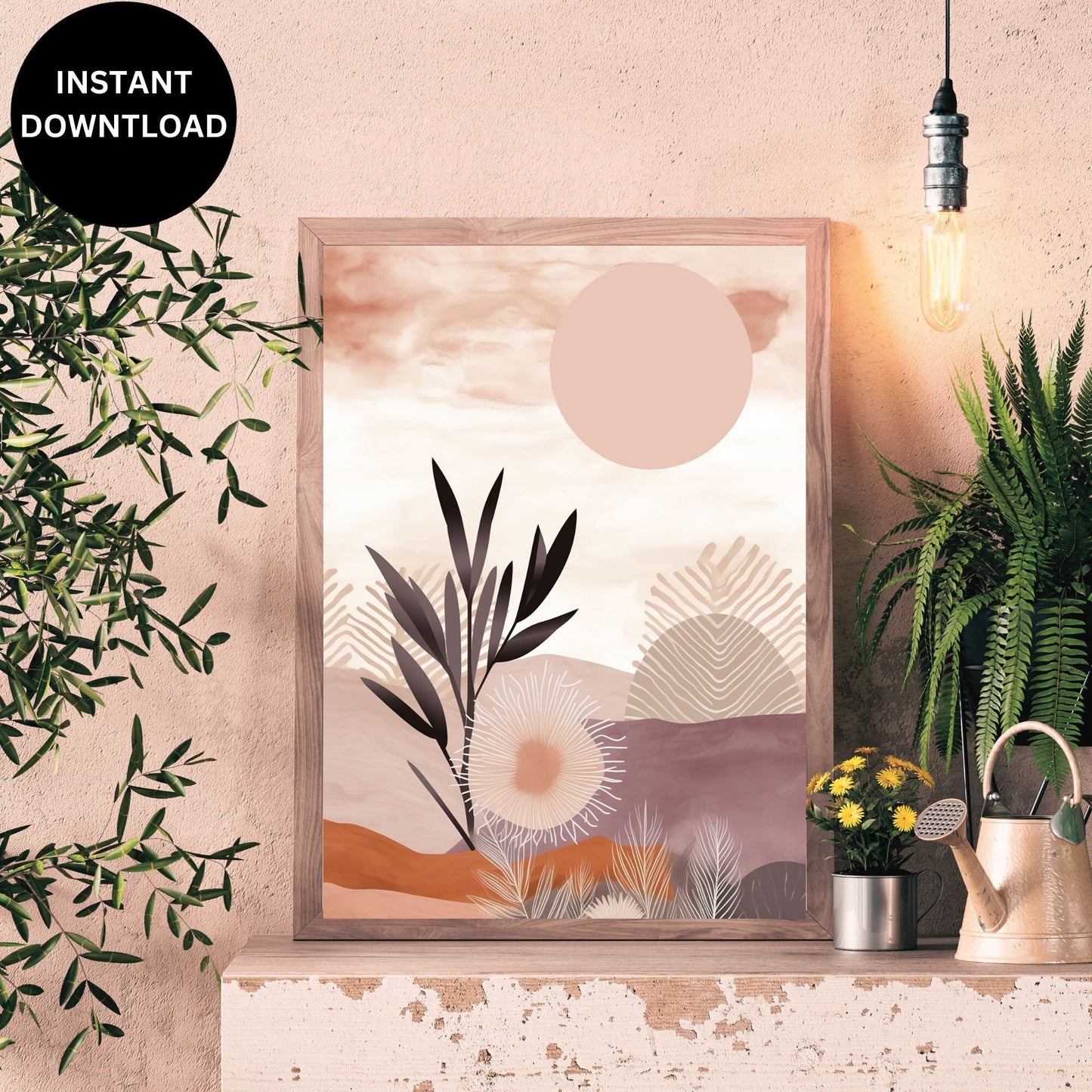 Boho Whimsy Delight - Aesthetic Digital Art Dreamy Bohemian Vibes - Chic Wall Decor Ethereal Boho Chic Illustration - Whimsical Art Mystical Aesthetic Digital Download - Boho Bliss Aesthetic Bohemian Decor - Dreamlike Digital Art