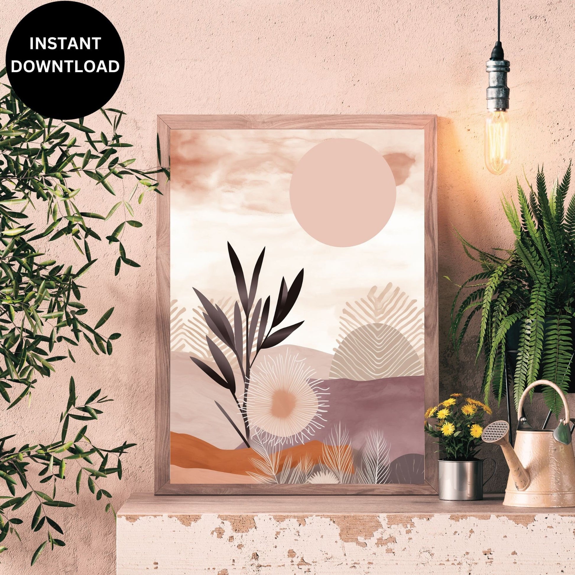 Boho Whimsy Delight - Aesthetic Digital Art Dreamy Bohemian Vibes - Chic Wall Decor Ethereal Boho Chic Illustration - Whimsical Art Mystical Aesthetic Digital Download - Boho Bliss Aesthetic Bohemian Decor - Dreamlike Digital Art