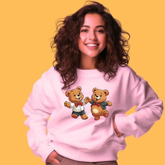 Snuggle-Ready Teddy Bear Sweatshirt Cozy Fleece Pullover for Adults Grown-Up Bear Design Sweater Plush Teddy Bear Top for Grown-Ups Fuzzy Hug-In Sweatshirt