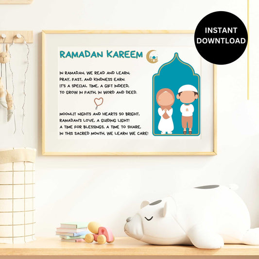 Islamic Home Decor Instant Download, Islamic Arts, Ramadan Printable for Storytelling, Muslim Kids Ramadan, Islamic Educational, Ramadhan