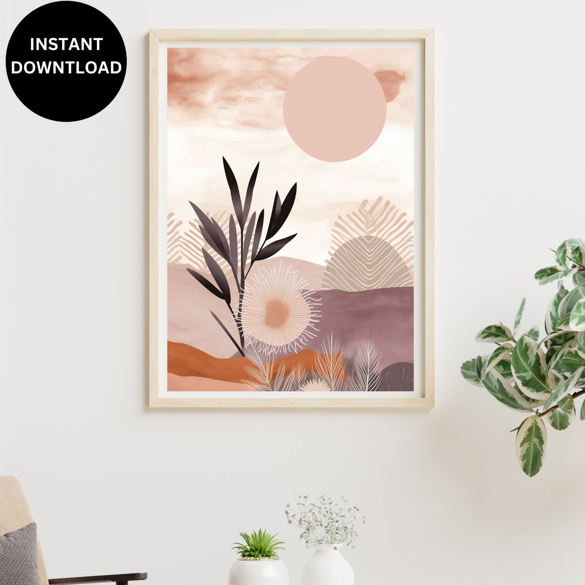 Boho Sets Decorative Wall Art, Rustic Flowers Boho, Decorator-Art-Download, Downloaded Art Prints, Artful Downloads, Bohemian Decore, Ethnic