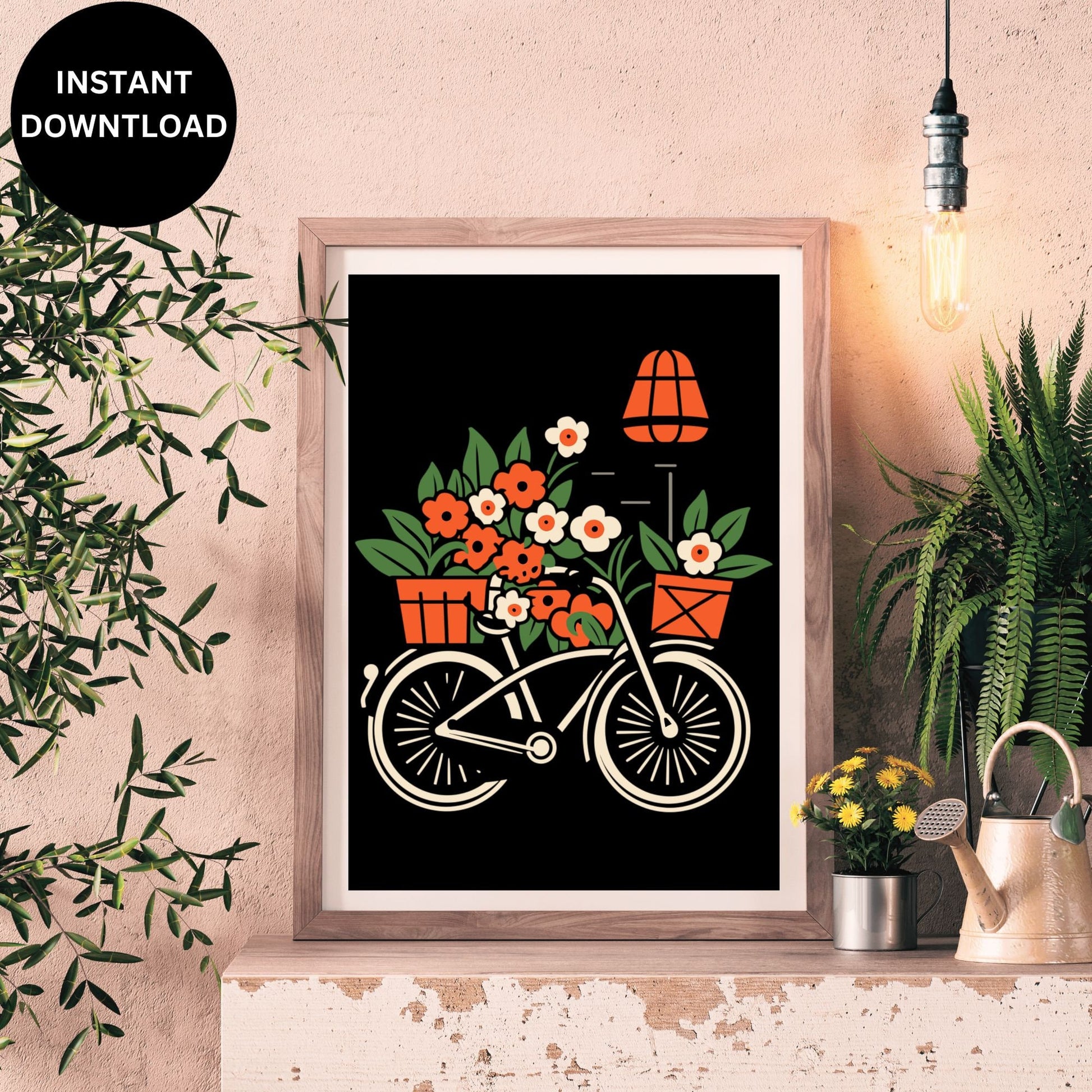 Download Decorating Print Arts, Modern-Downloadable, Vintage Downloadable Wallart, Bicycle Wall Decor, Dutch Decor, Pop Art Print, Artful