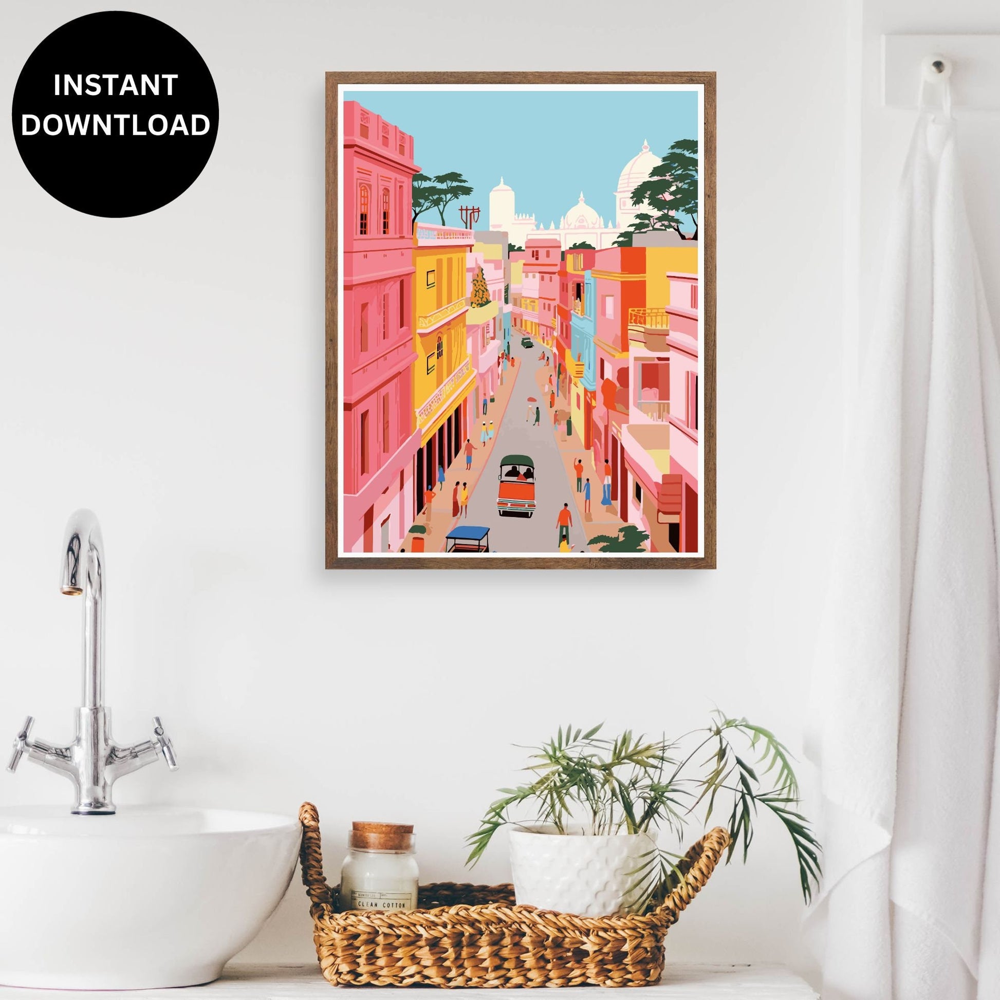 Indian Download Print Art, Modern-Downloadable, Vintage Downloadable Wall Art, India Digital Art, Desi Printable, Indian Modern Favor, RARE