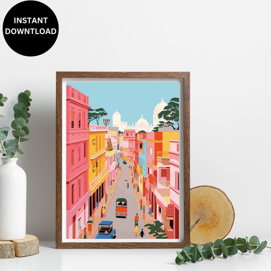 Indian Download Print Art, Modern-Downloadable, Vintage Downloadable Wall Art, India Digital Art, Desi Printable, Indian Modern Favor, RARE