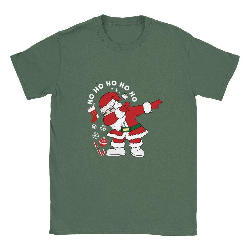 Laughing Santa | Ho Ho Ho with Christmas Hat T-Shirt - Artkins Lifestyle