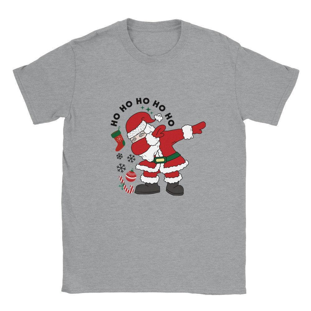 Laughing Santa | Ho Ho Ho with Christmas Hat T-Shirt - Artkins Lifestyle