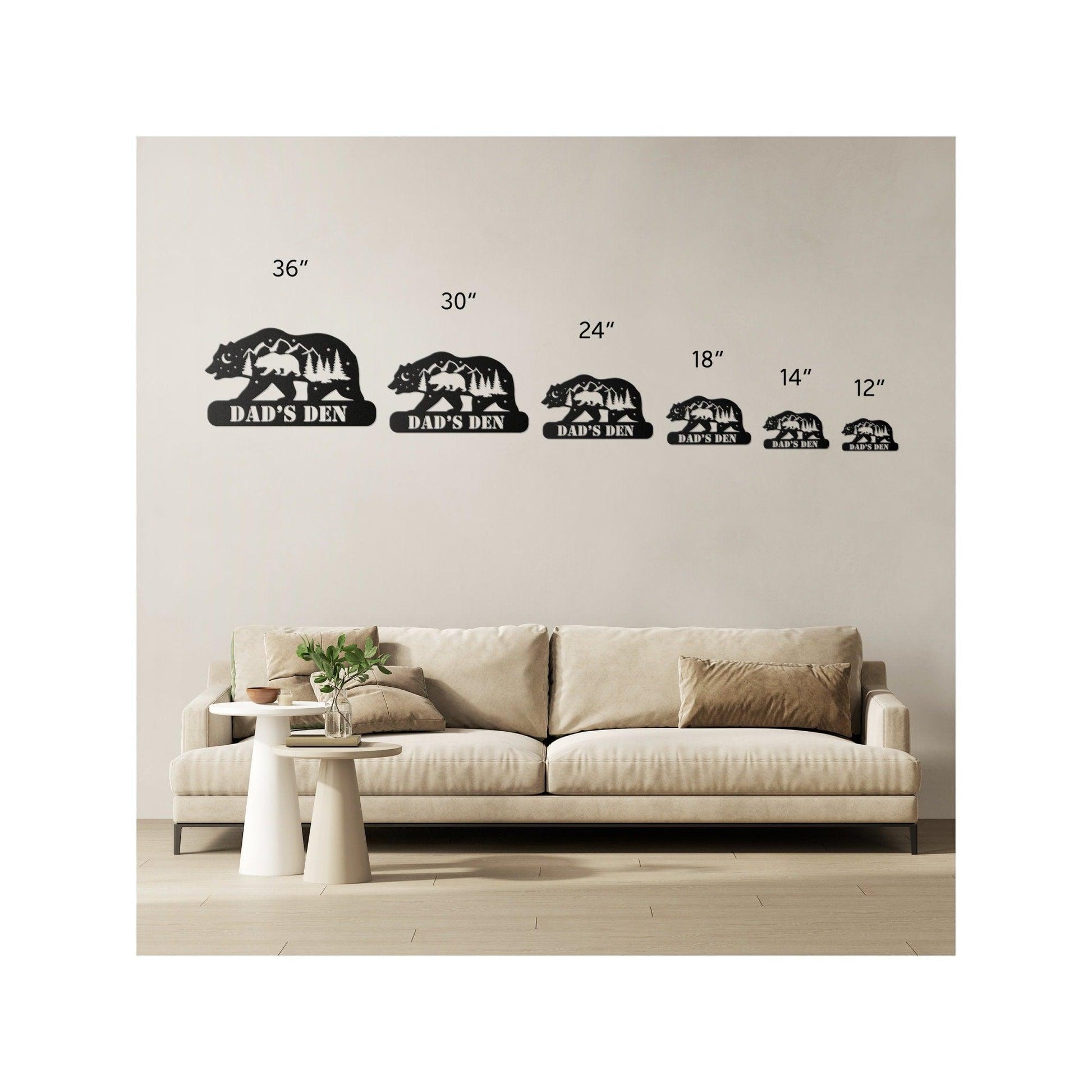 Dad's Den | Metal Bear Wall Art Decor - Artkins Lifestyle