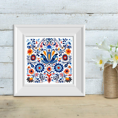 Mexican Talavera Abstract Wall Art - Artkins Lifestyle