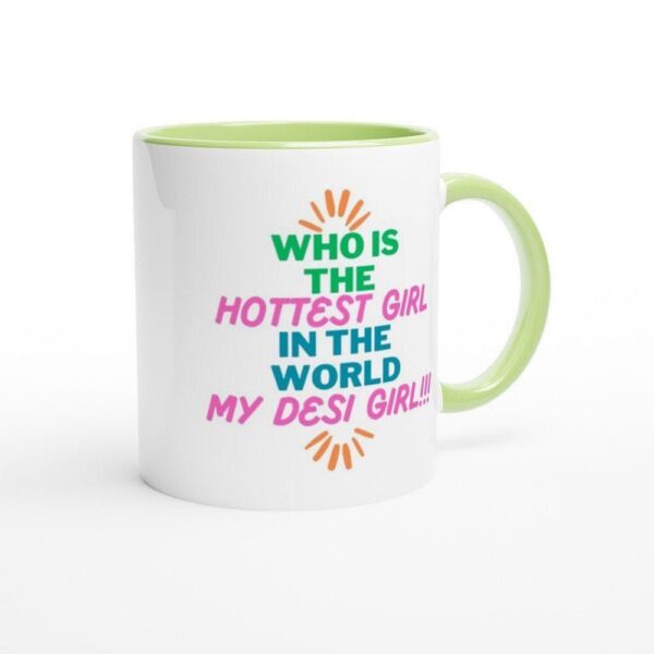 Desi girl mug on a desk, perfect everyday mug for South Asian women