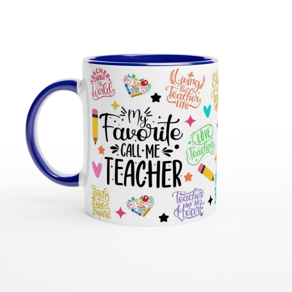 Childhood Educator Gift, Christmas gift for Teacher, Appreciation cup, Present for Favorite Teacher, Secret Santa, White Elephant