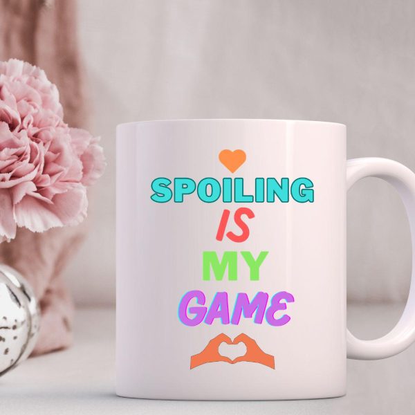 Front view of Dadi Nani mug, 11 oz ceramic with desi grandma humor