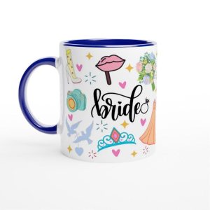 Engagement gift Future Mrs mug, yellow accents and glossy ceramic