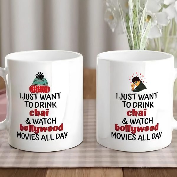 Bollywood Mug: Desi Art Gift, Chai & Movies
