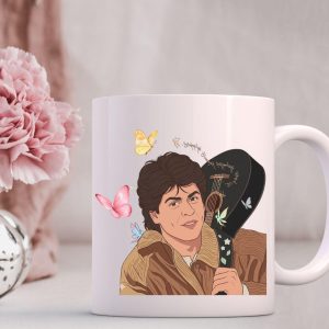DDLJ Raj Guitar Mug with illustrated Raj and butterflies