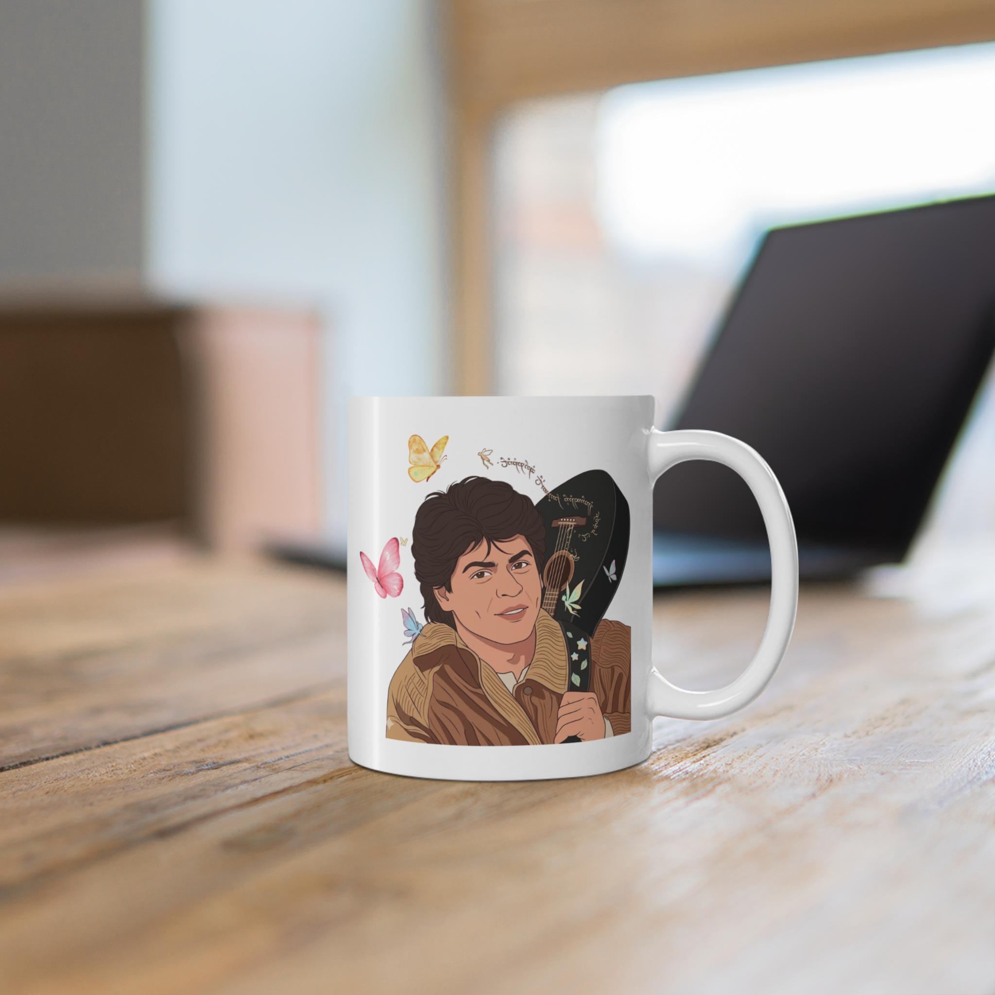 Bollywood DDLJ Inspired Mug, Raj Guitar Scene, Romantic Movie Fan Gift, Bollywood Coffee Cup