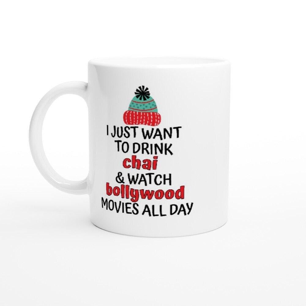 Bollywood Mug: Desi Art Gift, Chai & Movies