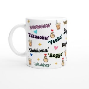 K-drama fan mug side view showing full design wrap
