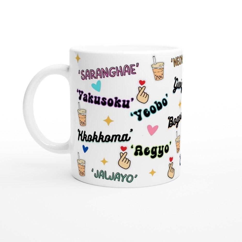 K-drama fan mug side view showing full design wrap