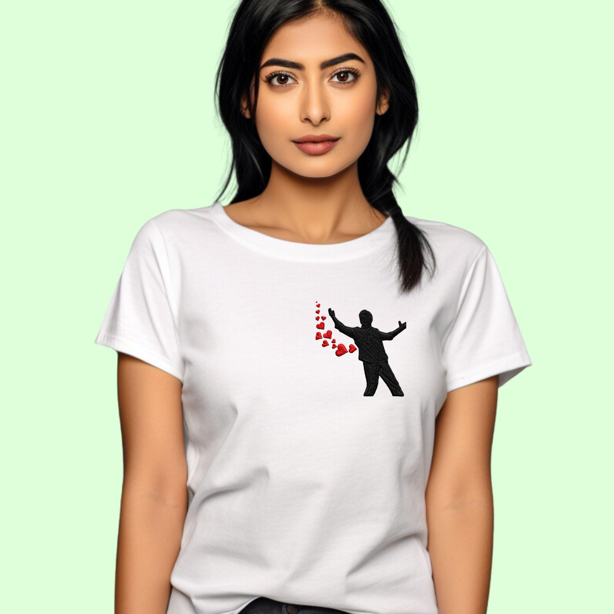 SRK Open-Arms Embroidered Tee: The Bollywood Romance Reference You Can Actually Wear