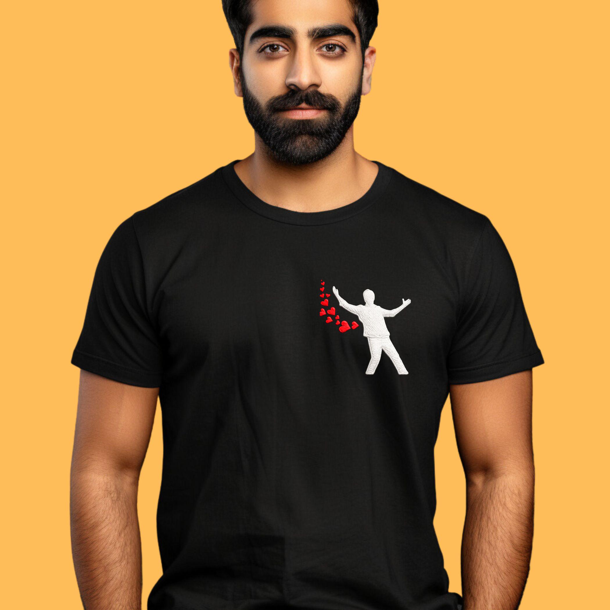 Embroidered Shahrukh Iconic Bollywood Romance T-Shirt - Image 7