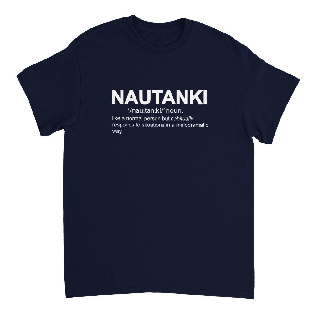 Desi graphic tee in navy showing Nautanki design, Punjabi fashion by Artkins