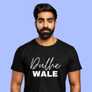 Dulha Tribe and Dulhan crew shirts laid flat, South Asian wedding party gift idea