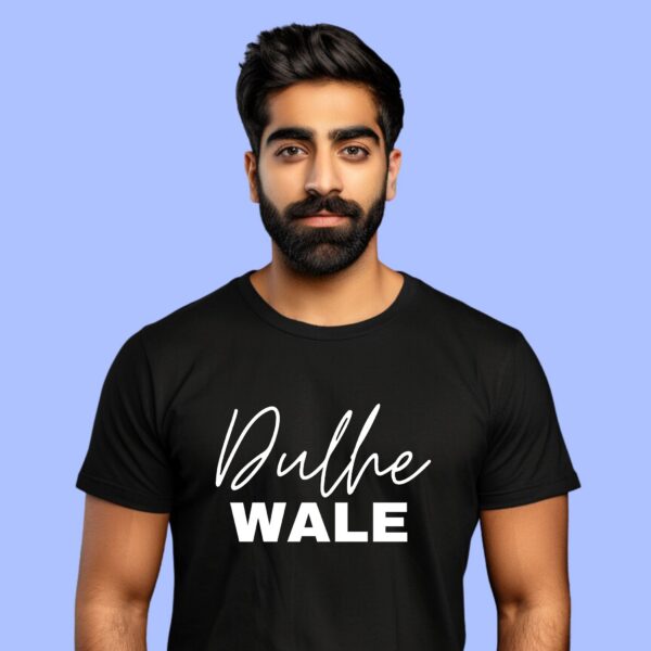 Dulha Tribe and Dulhan crew shirts laid flat, South Asian wedding party gift idea